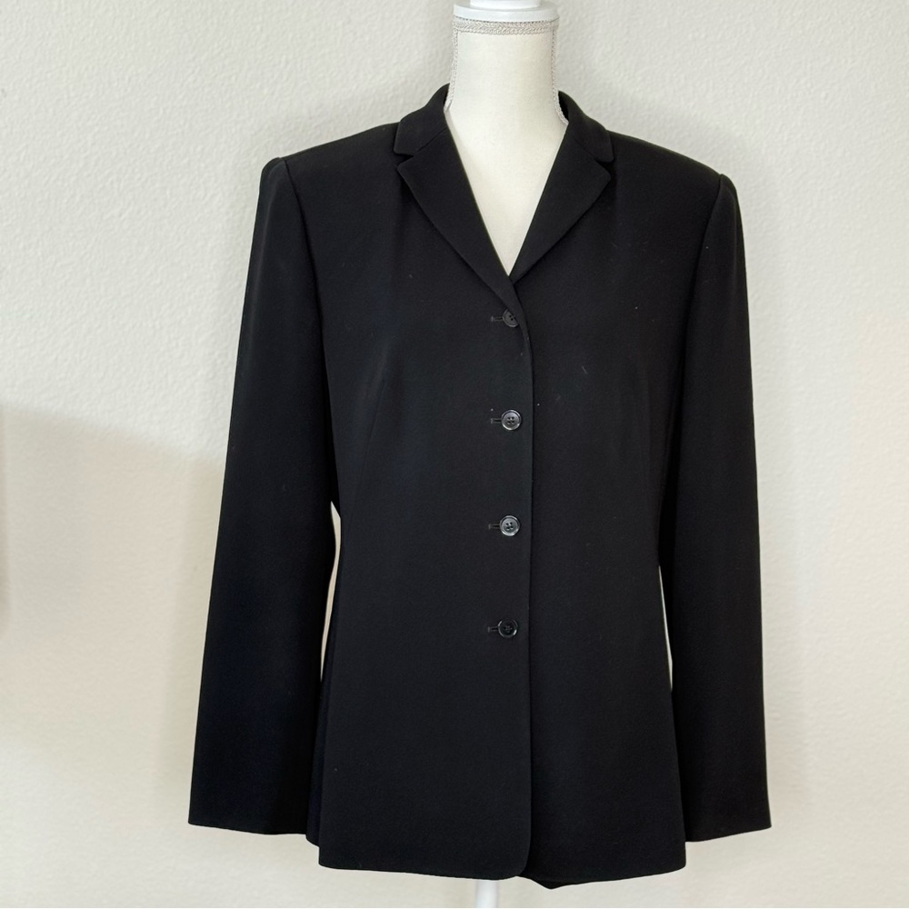 Ann Taylor Black Blazer with Notched Lapel and Tailored Fit